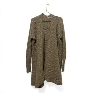 Free People Brown/Tan Chunky Knit Waterfall Open-Front Cardigan Sweater Size M
